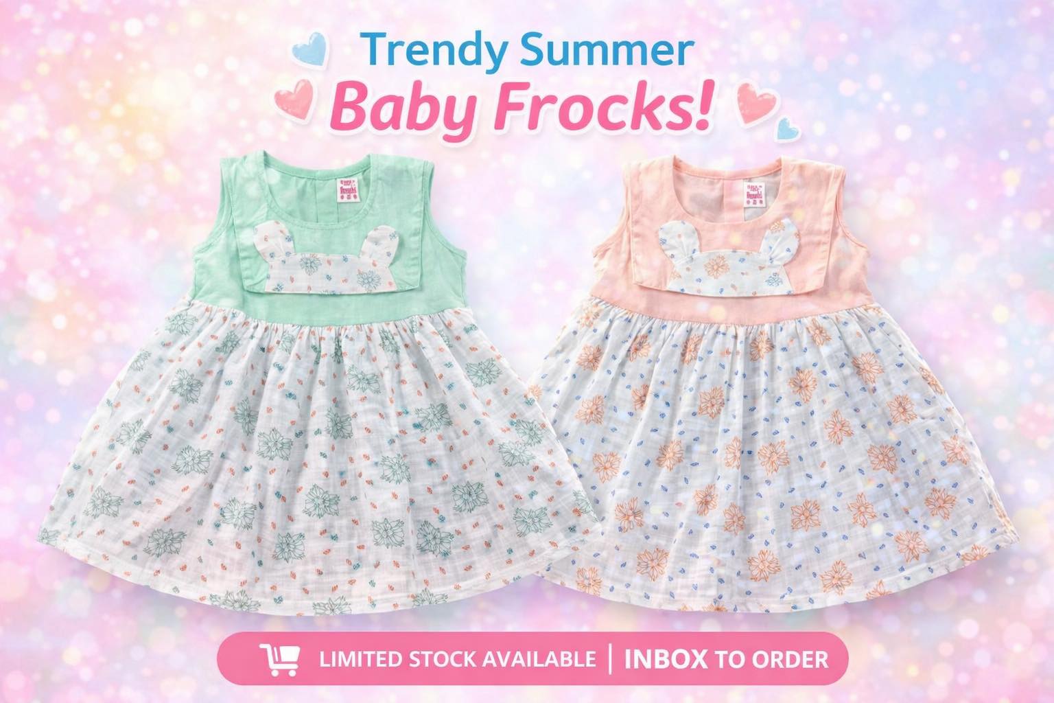 Baby Girl Beige Floral Layered Frock