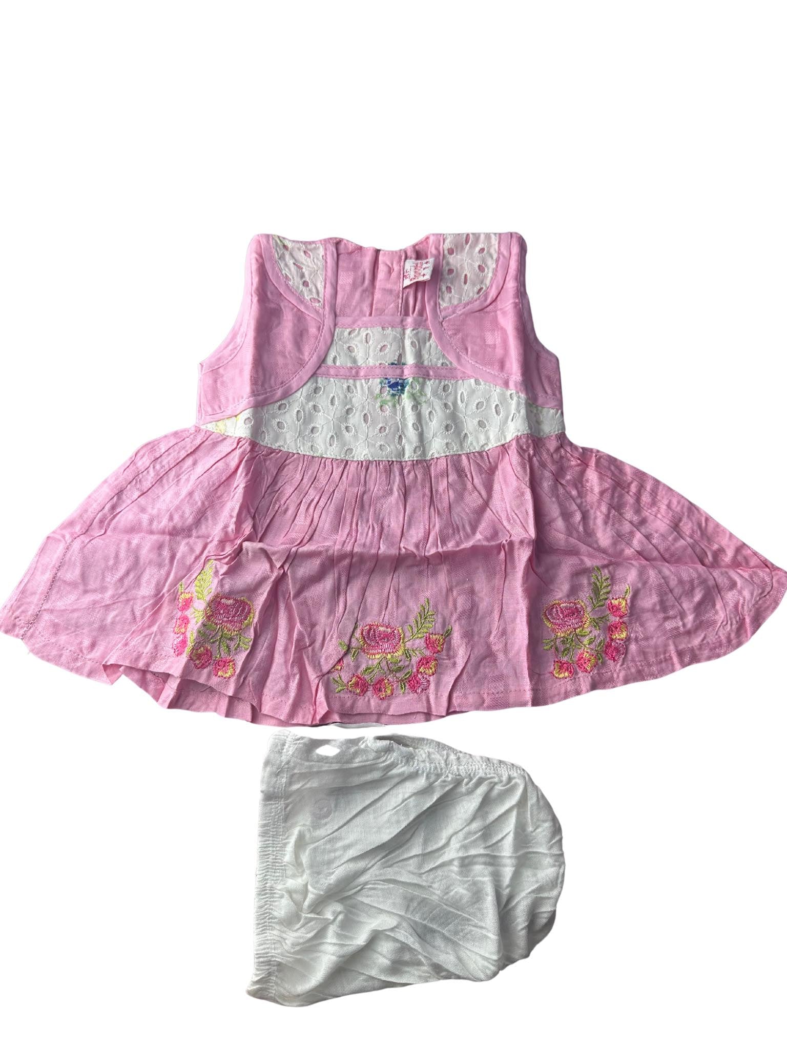 Baby Girl Floral Print Frock with Embroidered Top
